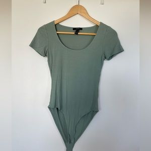 Blue Forever 21 Ribbed Bodysuit